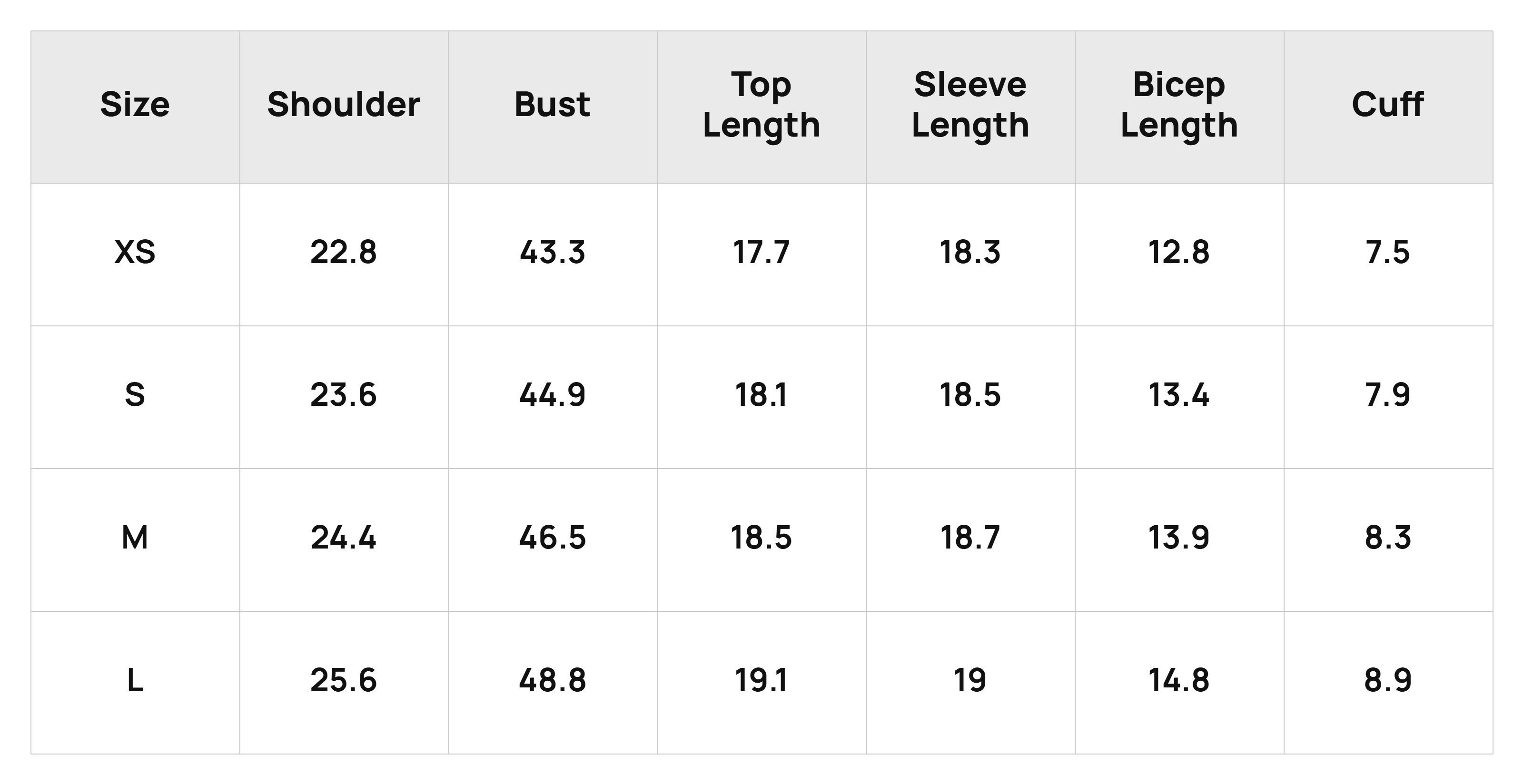 Size Chart