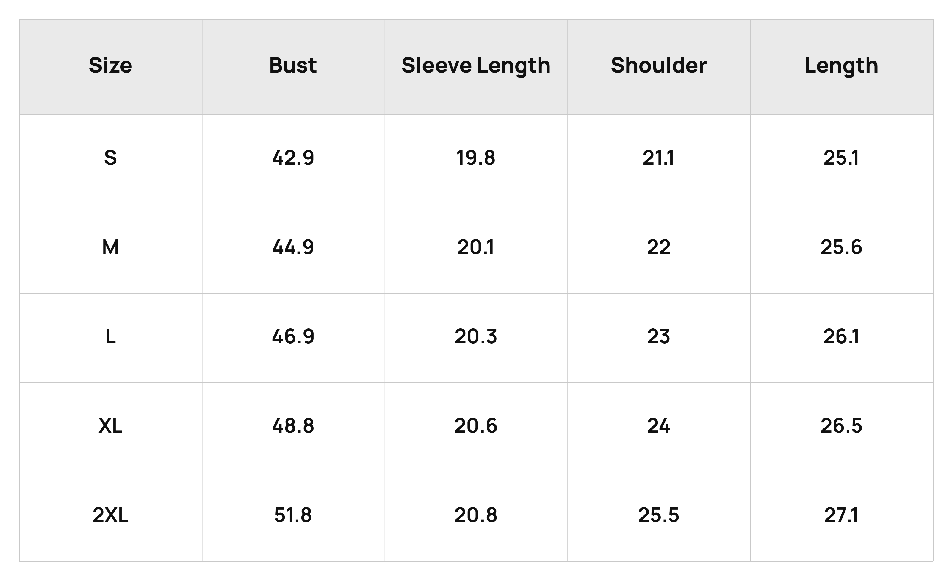 Size Chart
