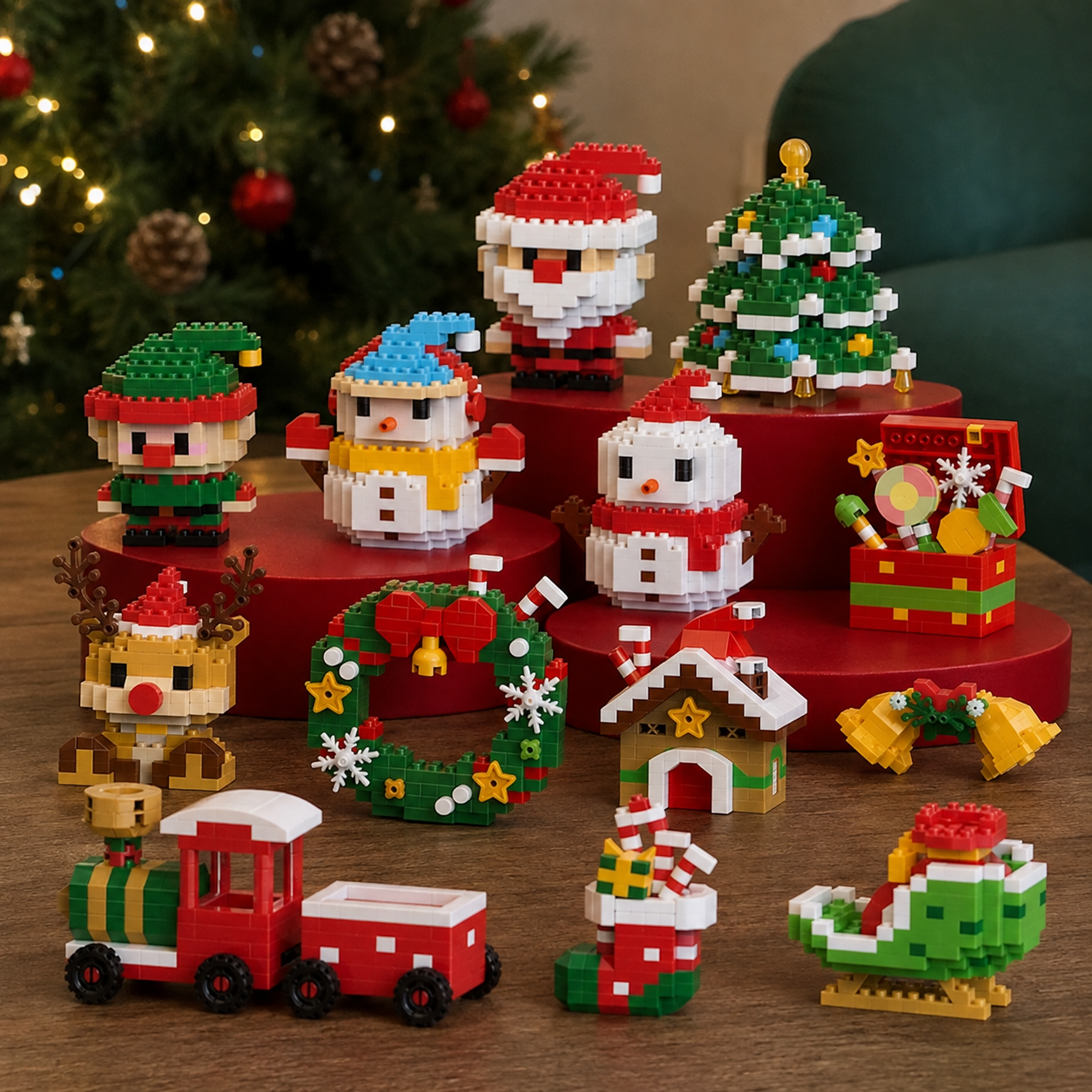 Christmas Mini Building Blocks Set For Kids
