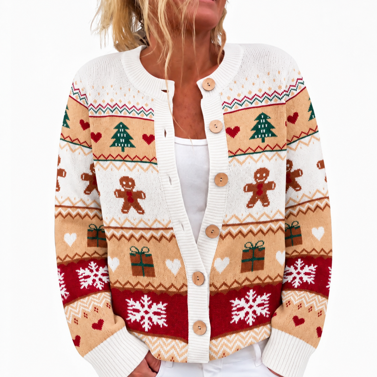 Christmas Knit Cardigan Sweater For Women 