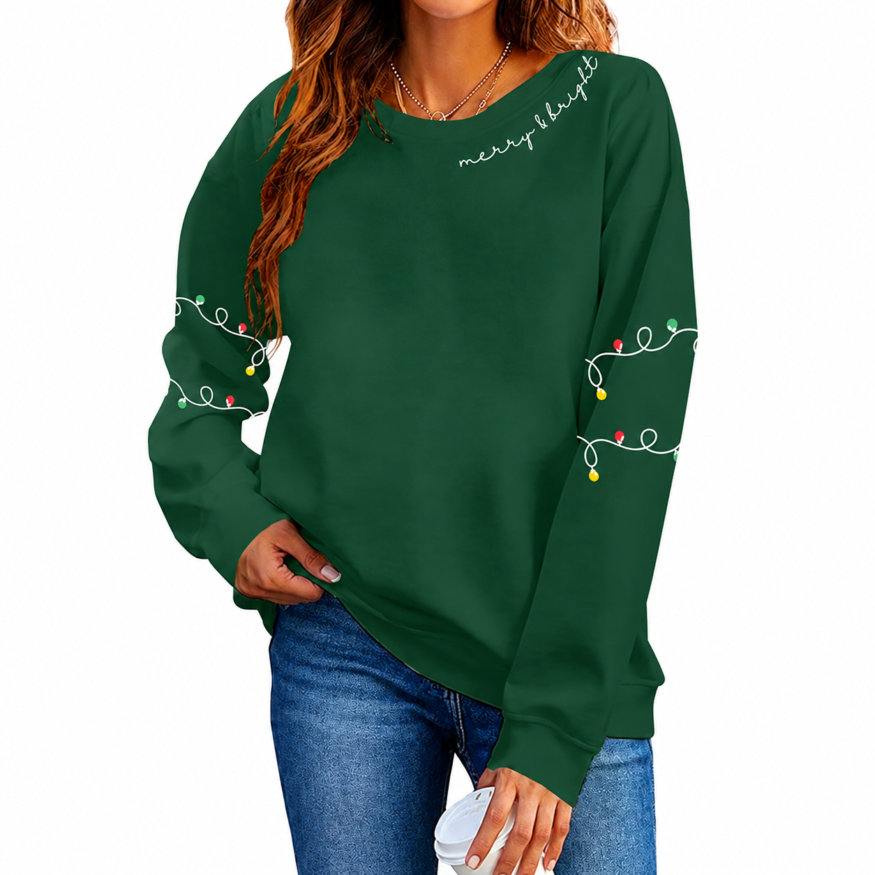 Christmas Graphic Printed Sweatshirt For Women