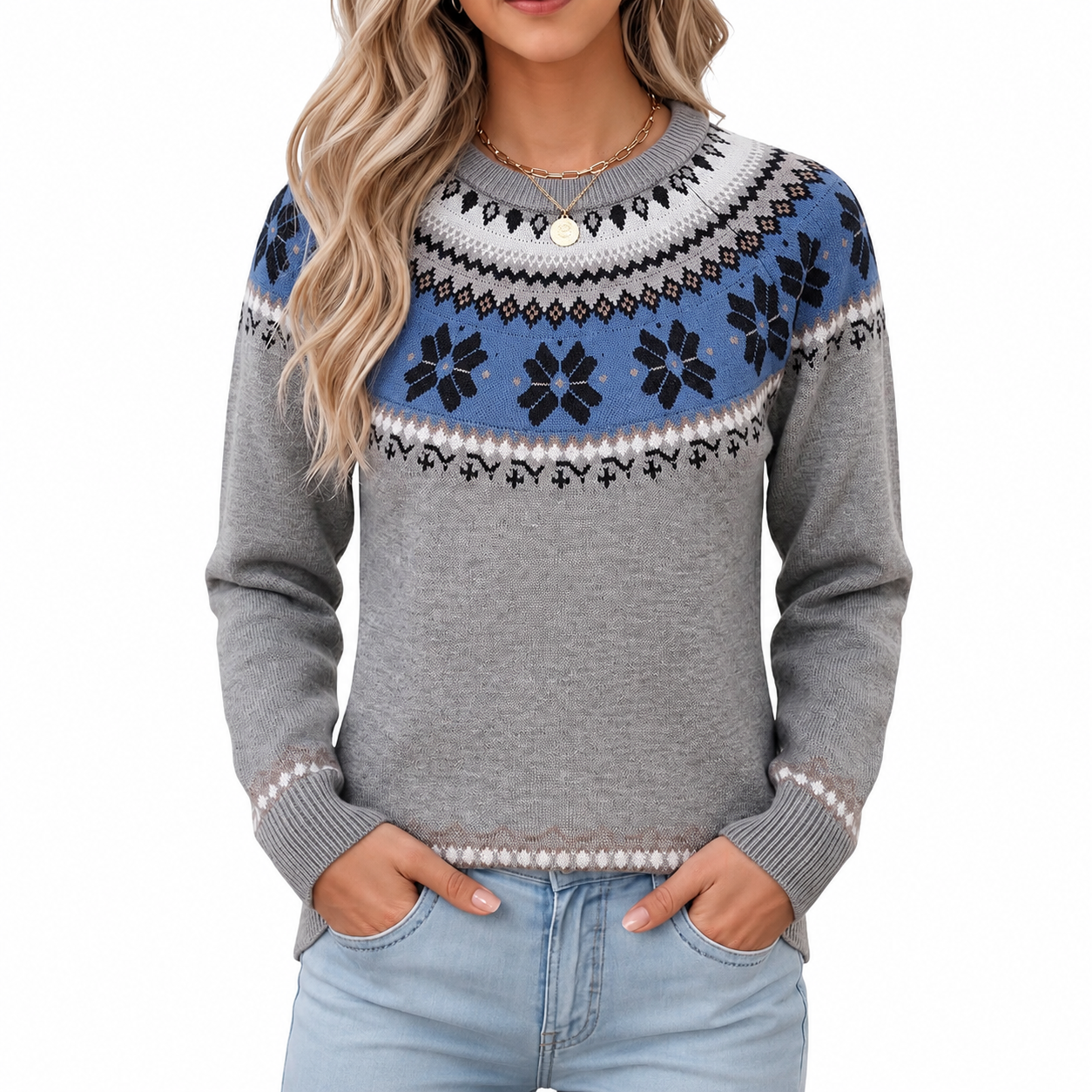Casual Warm Knitted Pullover Sweater For Women