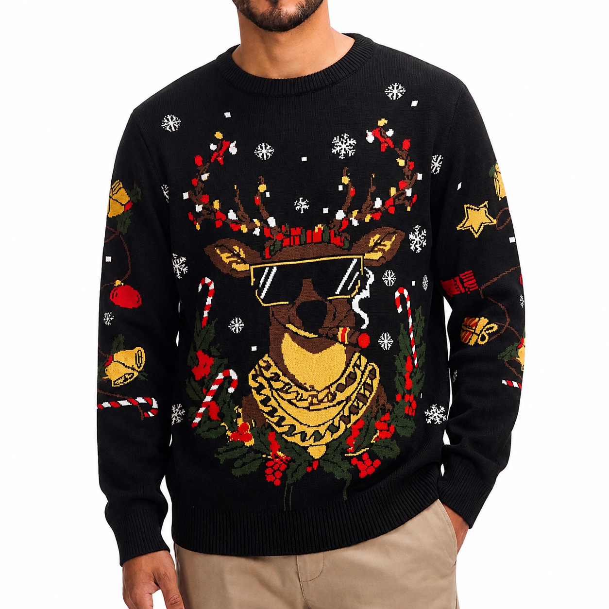 Classic Knit Christmas Pullover Sweater for Men