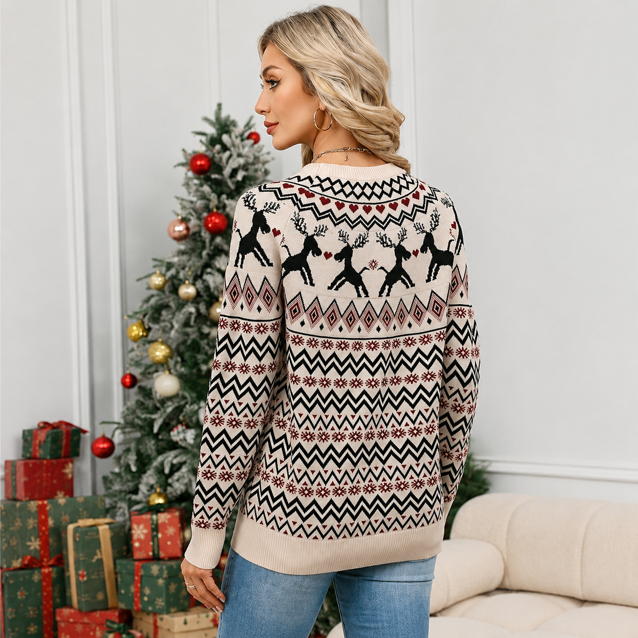 Casual Warm Knitted Pullover Sweater For Women