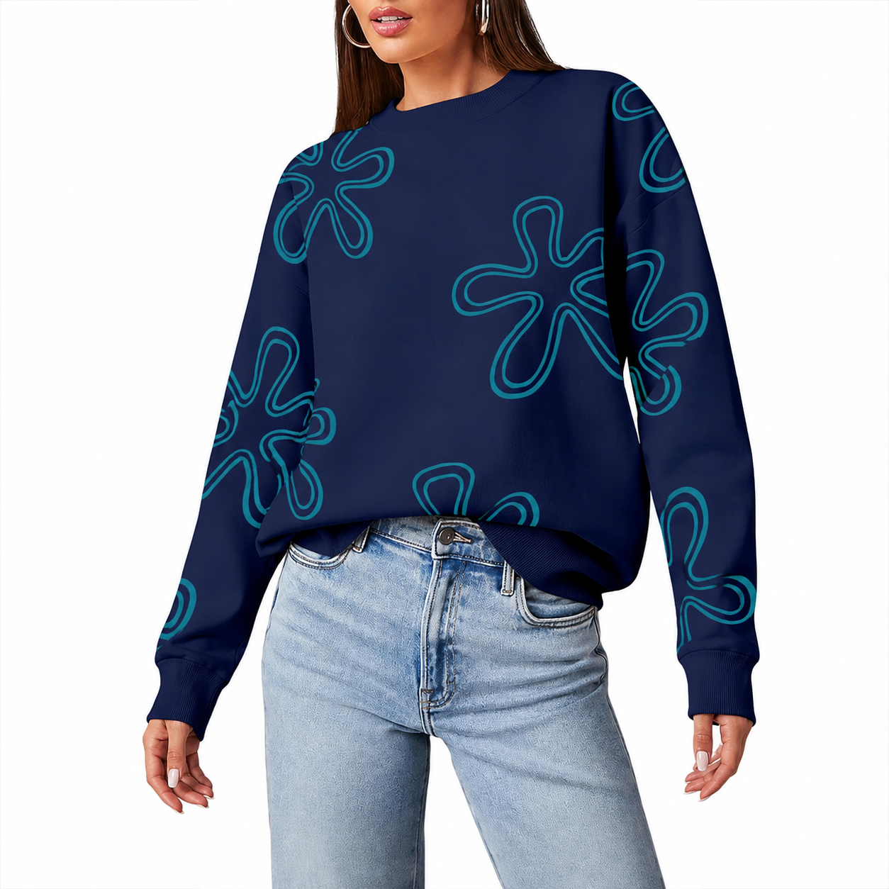 Snowflake Knit Christmas Pullover Sweater for Women