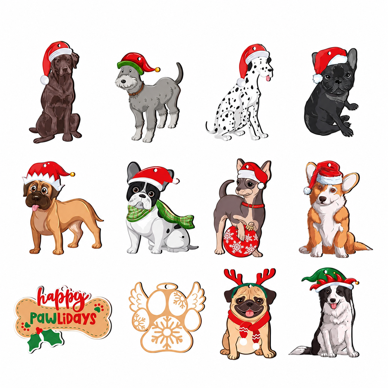 Christmas Hanging Ornaments Set For Holiday Decorations