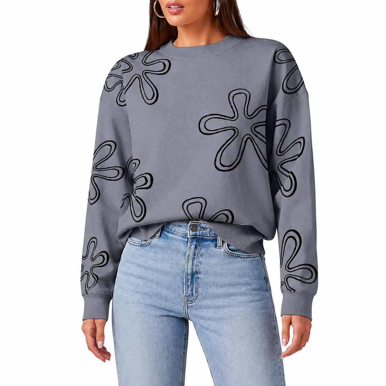 Snowflake Knit Christmas Pullover Sweater for Women