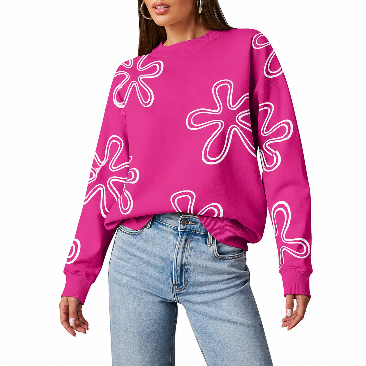 Snowflake Knit Christmas Pullover Sweater for Women