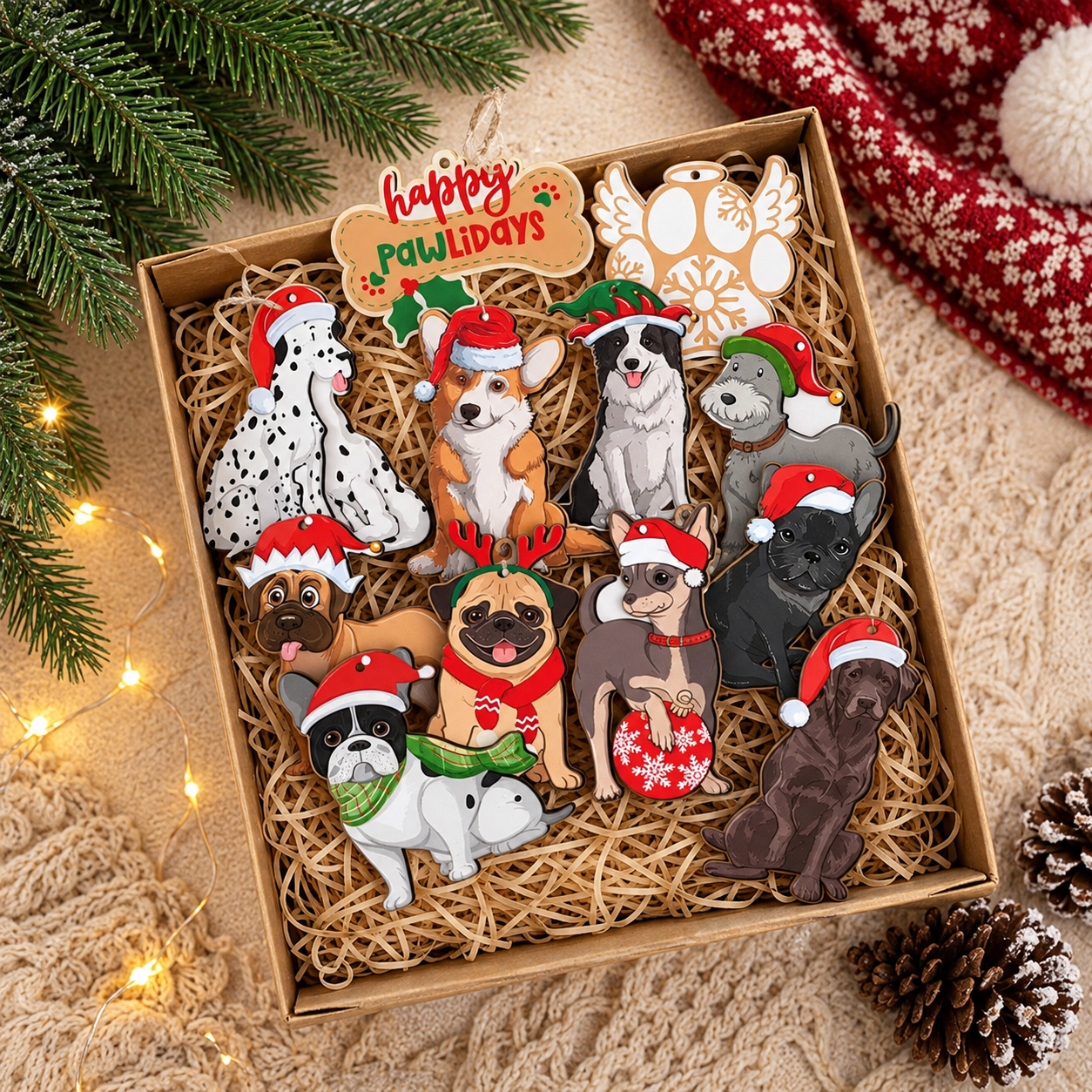 Christmas Hanging Ornaments Set For Holiday Decorations