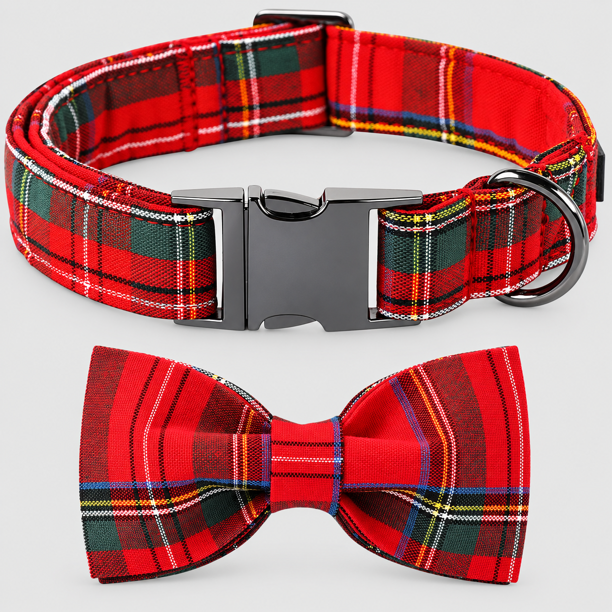 Adjustable Christmas Bowtie Collar for Dogs and Cats
