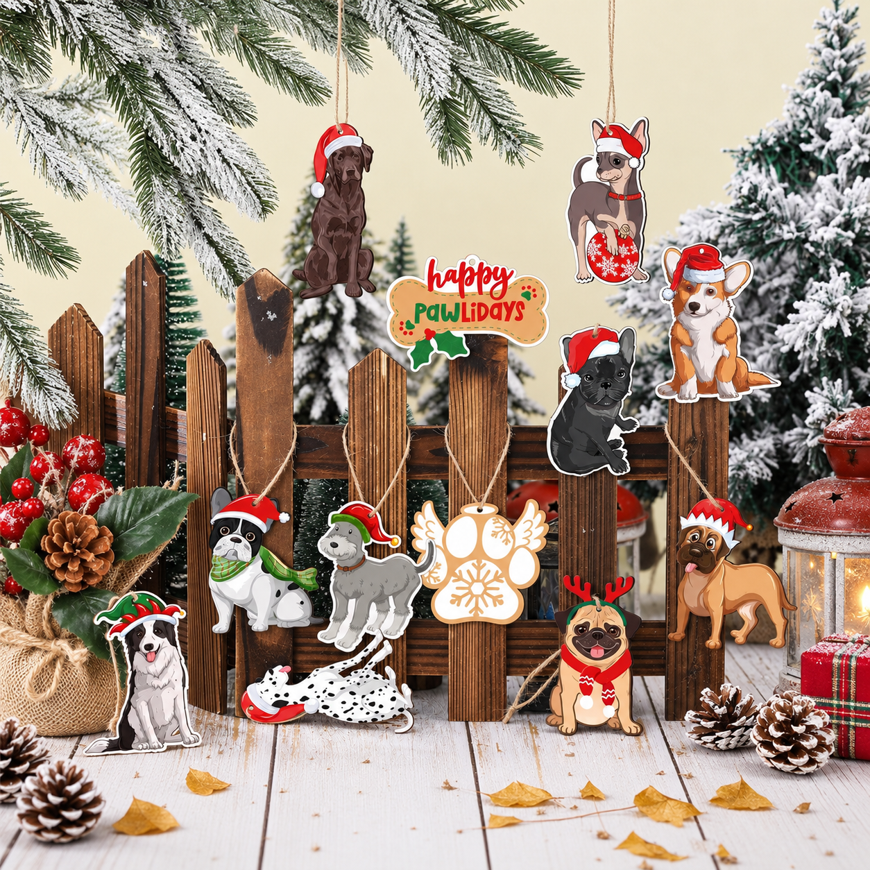 Christmas Hanging Ornaments Set For Holiday Decorations