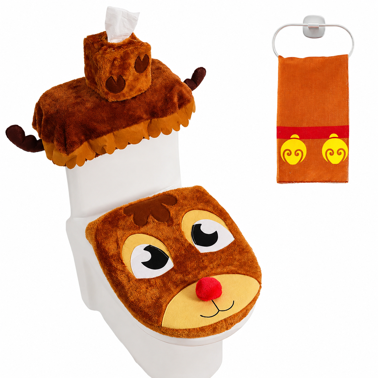 5 Piece Christmas Bathroom Decoration Set