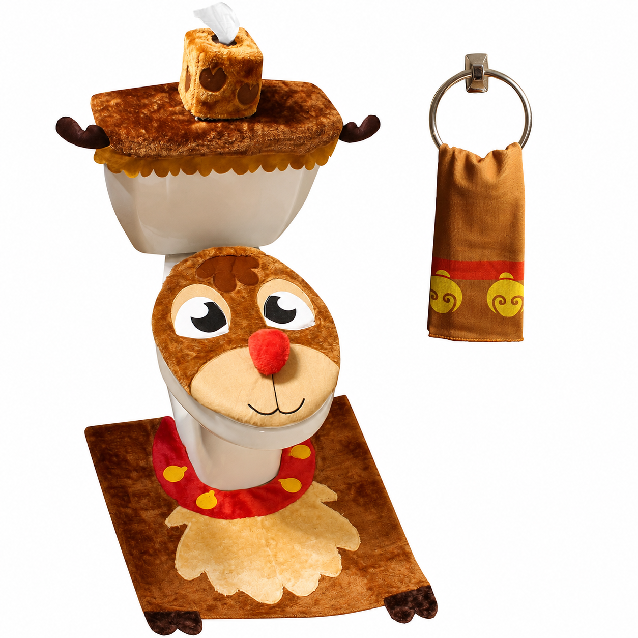 5 Piece Christmas Bathroom Decoration Set