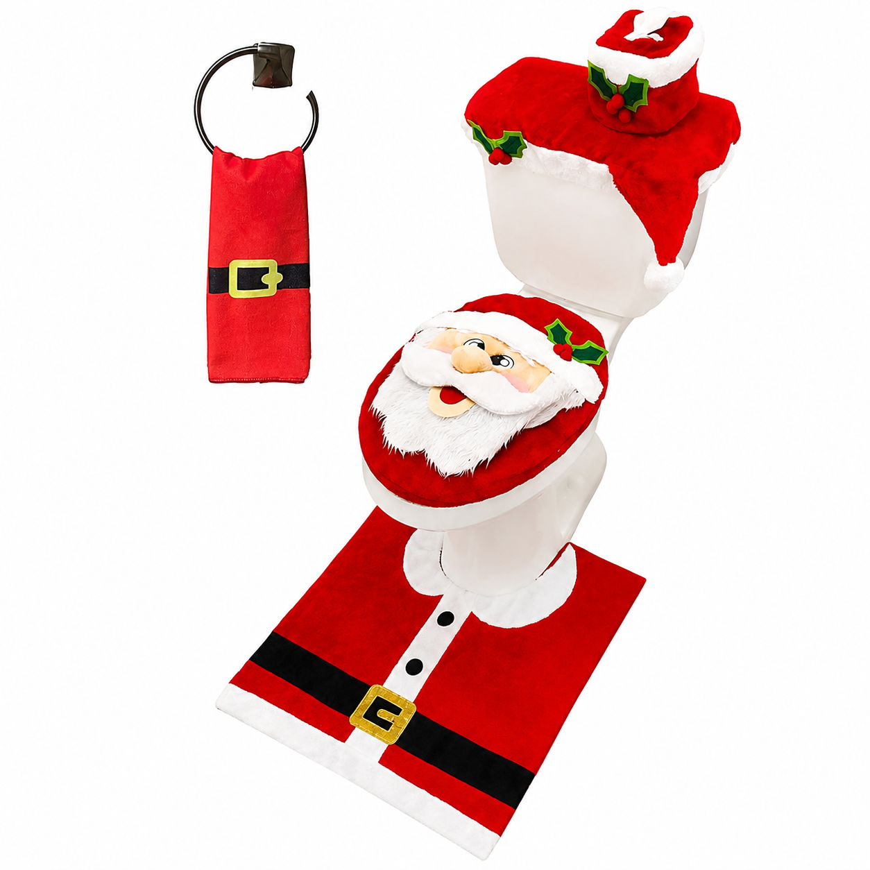 5 Piece Christmas Bathroom Decoration Set