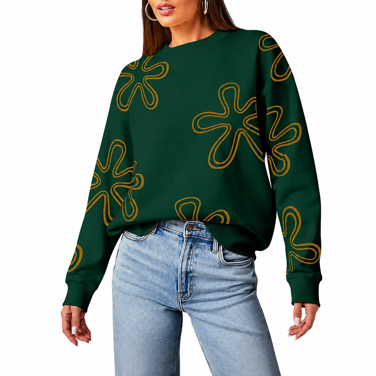 Snowflake Knit Christmas Pullover Sweater for Women