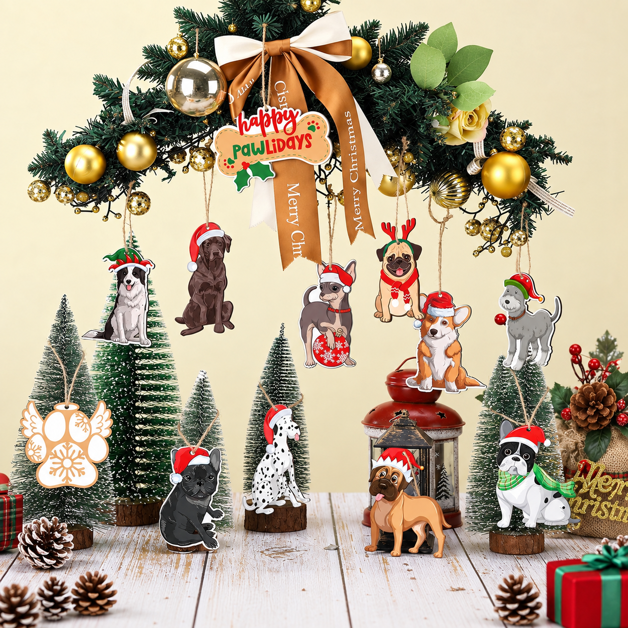 Christmas Hanging Ornaments Set For Holiday Decorations