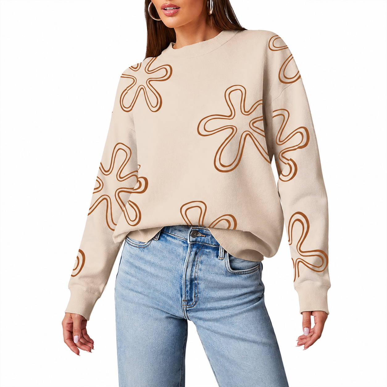 Snowflake Knit Christmas Pullover Sweater for Women
