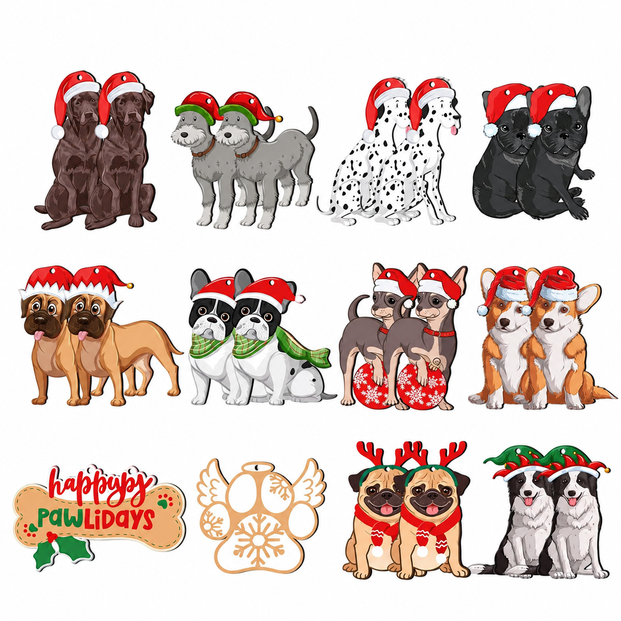 Christmas Hanging Ornaments Set For Holiday Decorations