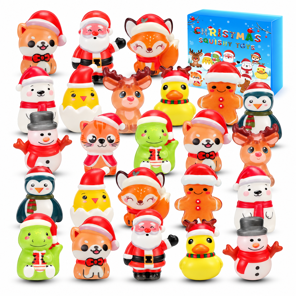 24 Piece Christmas Squishy Sensory Toys Advent Calendar Set 2026 For Kids