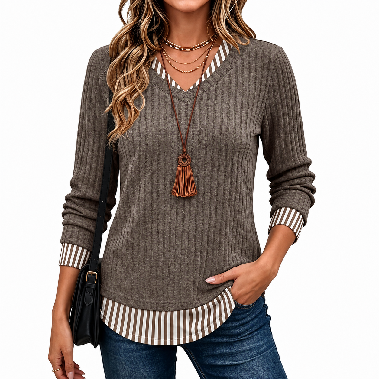 Casual Christmas Tunic Long Sleeve Sweater For Women