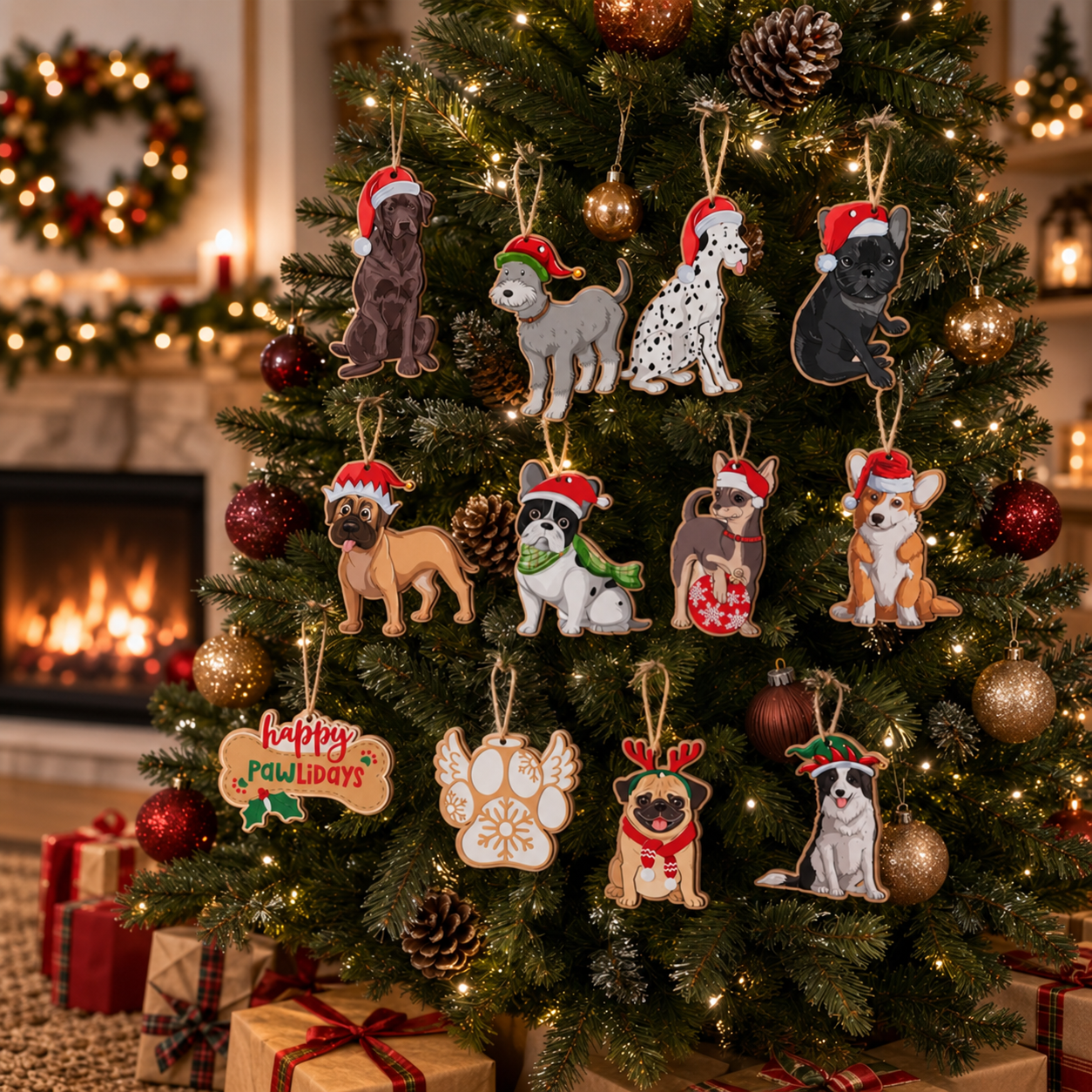 Christmas Hanging Ornaments Set For Holiday Decorations