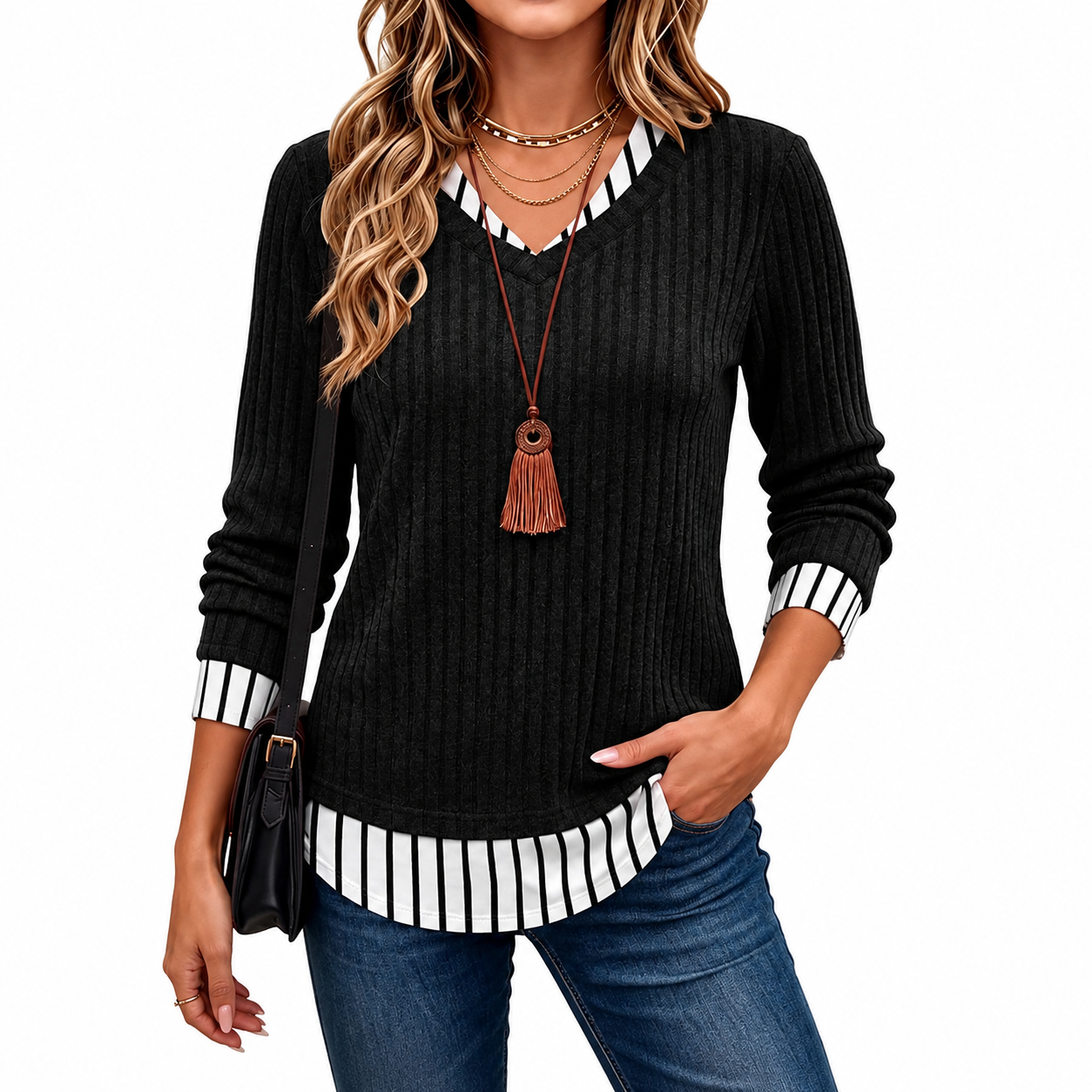 Casual Christmas Tunic Long Sleeve Sweater For Women