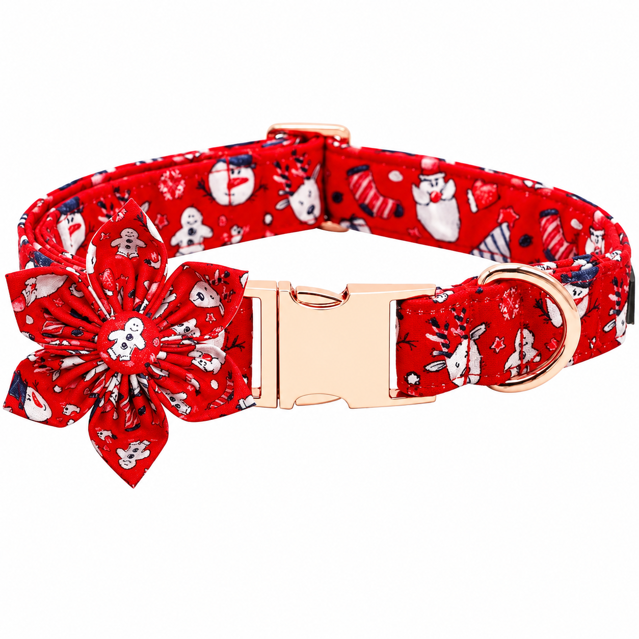 Christmas Dog Collar with Adjustable Plaid Design