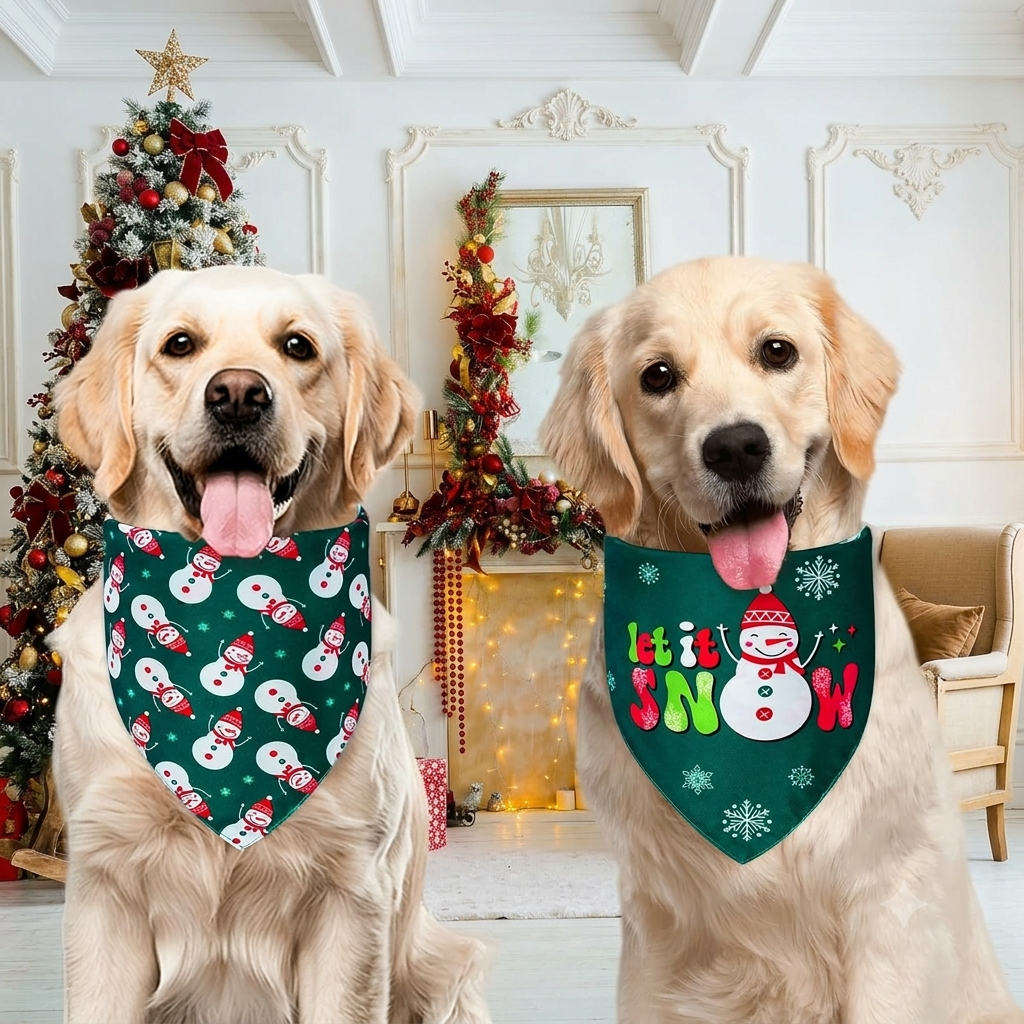 3 Pieces Christmas Dog Bandanas For Dogs