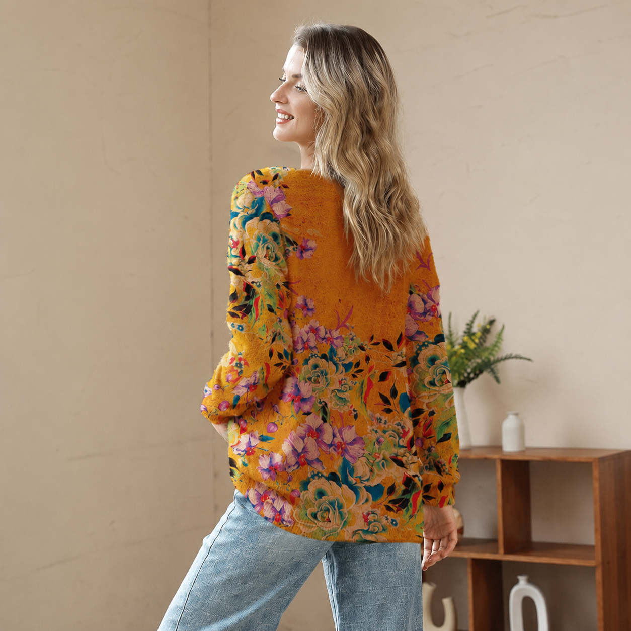 Casual Oversized Loose Printed Christmas Sweaters For Women