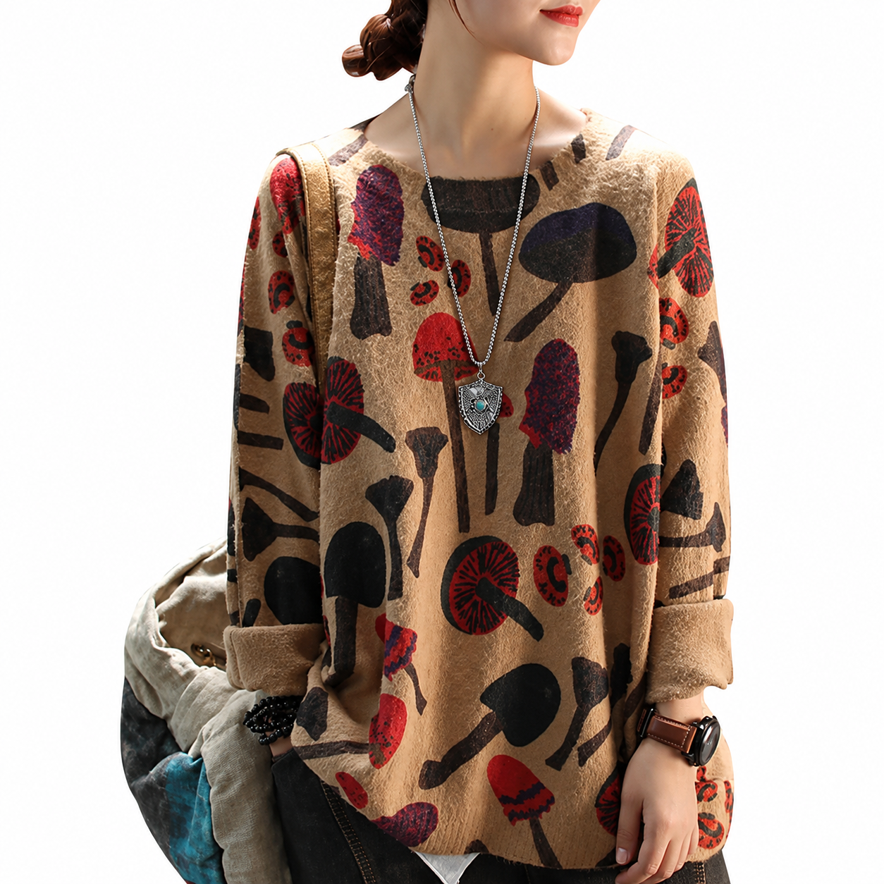 Casual Oversized Loose Printed Christmas Sweaters For Women