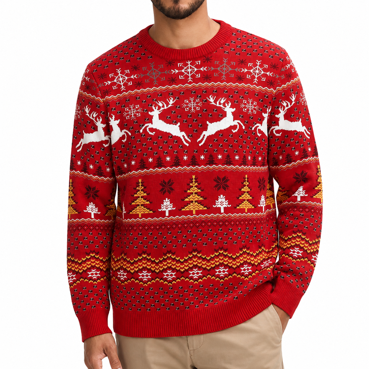 Classic Knit Christmas Pullover Sweater for Men