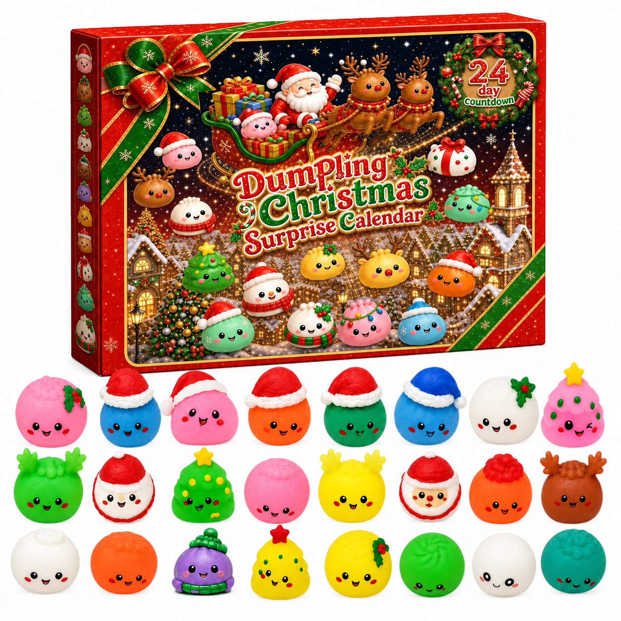 Christmas Squishies Advent Calendar 2026 Sensory Fidget Toy Set