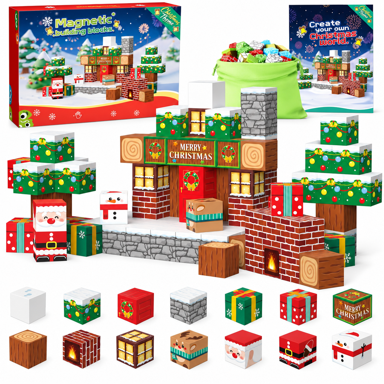Christmas Sensory Blocks Creative Building Set For Kids