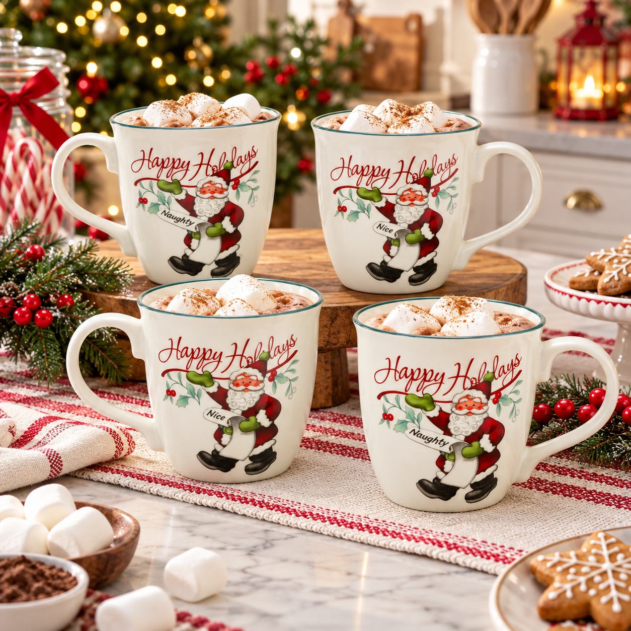 Pack Of 2 Winterberry Porcelain Mug Set