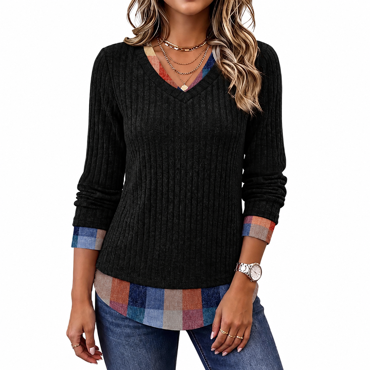 Casual Christmas Tunic Long Sleeve Sweater For Women