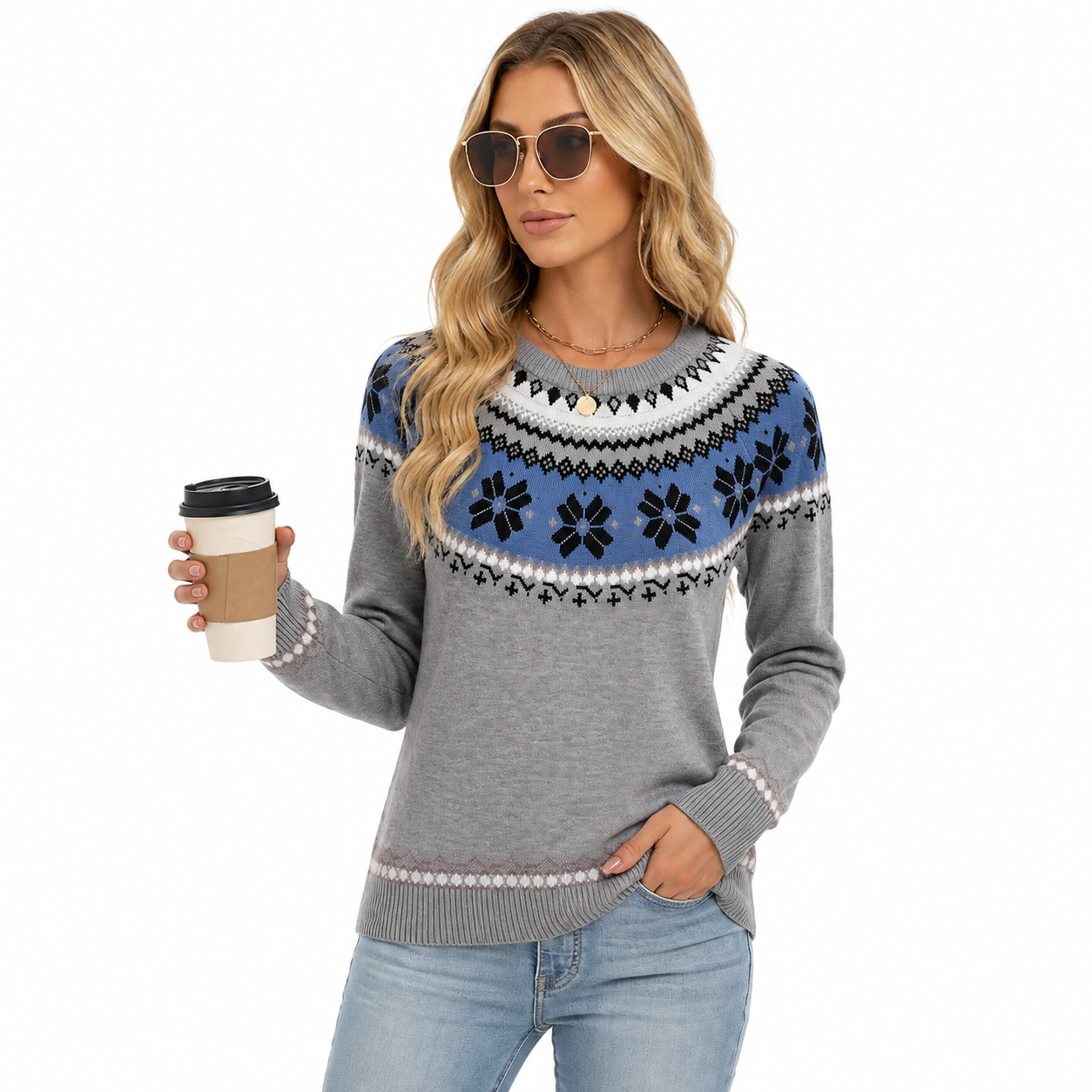 Casual Warm Knitted Pullover Sweater For Women