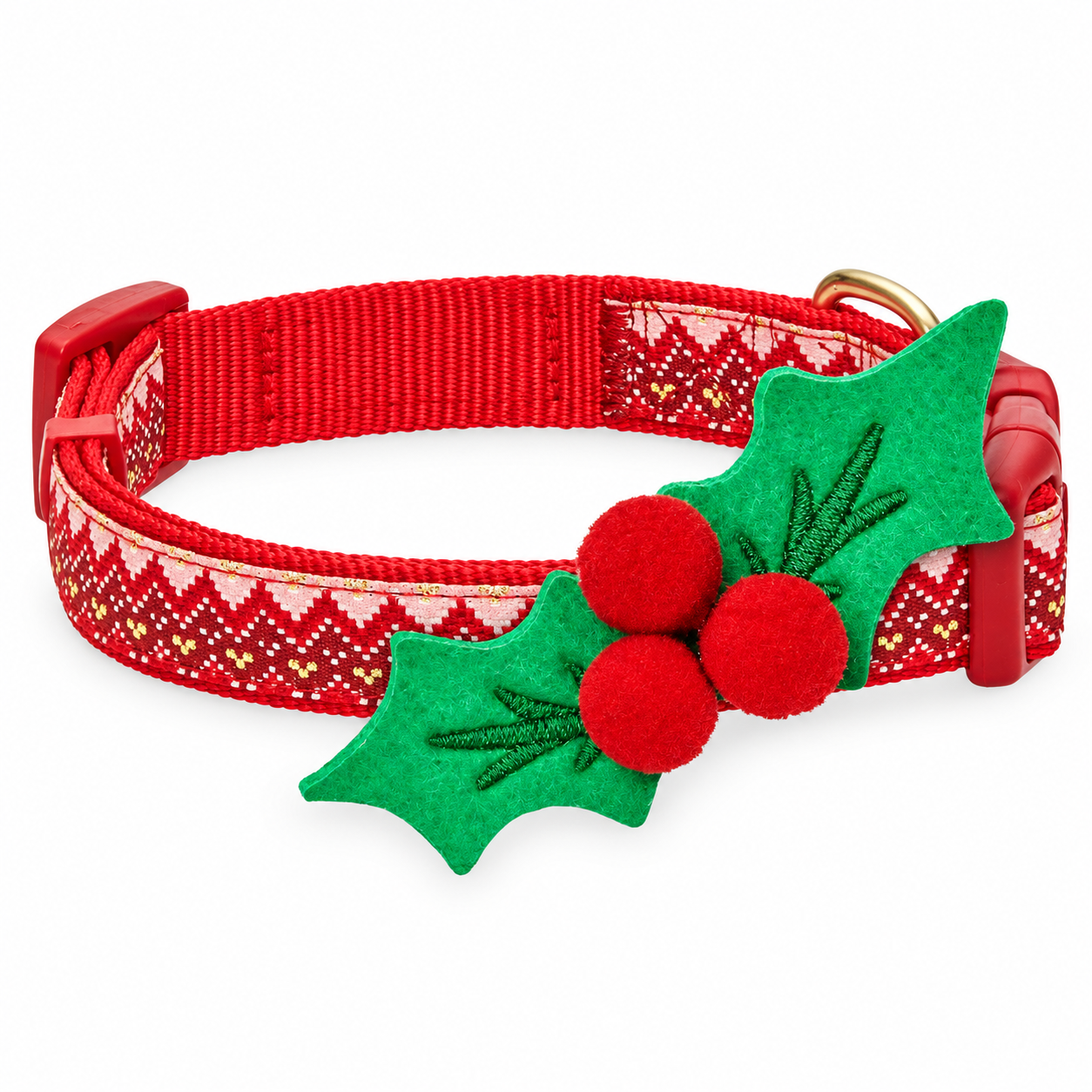 Christmas Dog Collar with Bow Tie Adjustable Holiday Collar