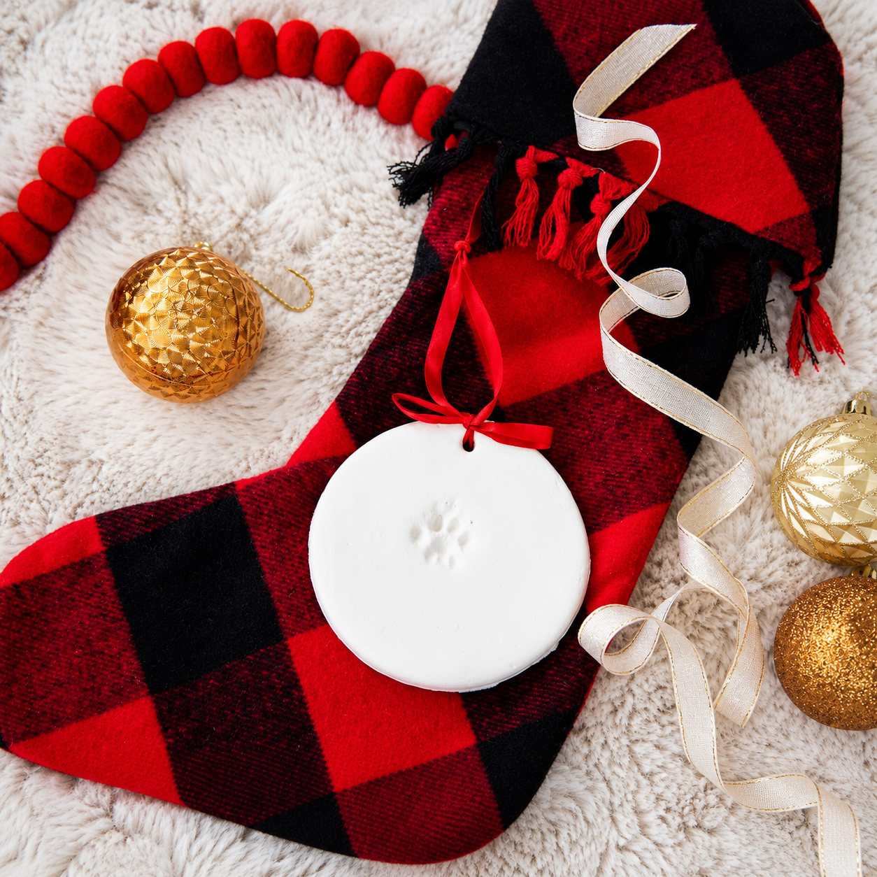 Christmas Double Sided Photo Ornament with Ink Pad Kit