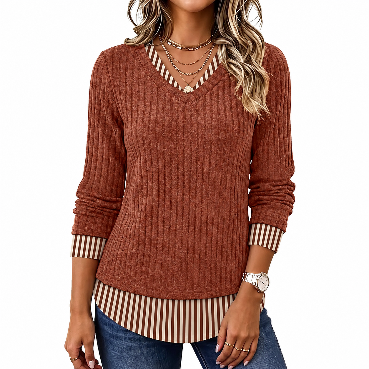 Casual Christmas Tunic Long Sleeve Sweater For Women