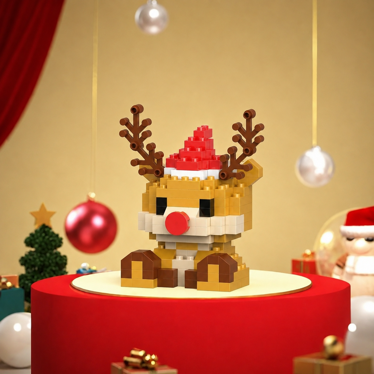 Christmas Building Blocks Set With Snowman Santa Reindeer And Tree