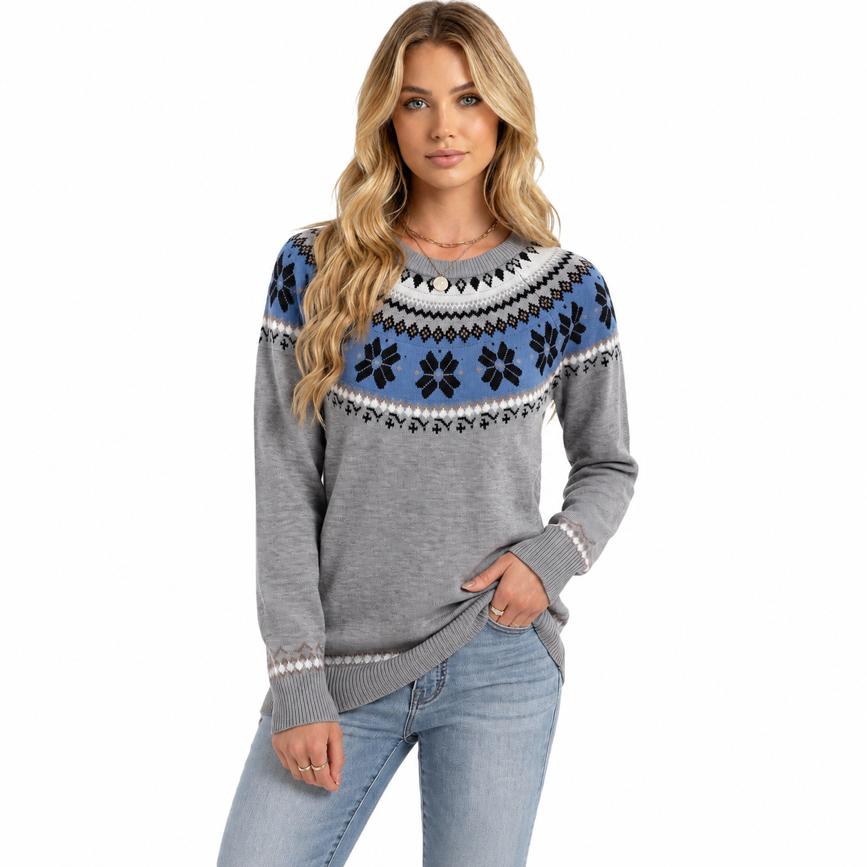Casual Warm Knitted Pullover Sweater For Women