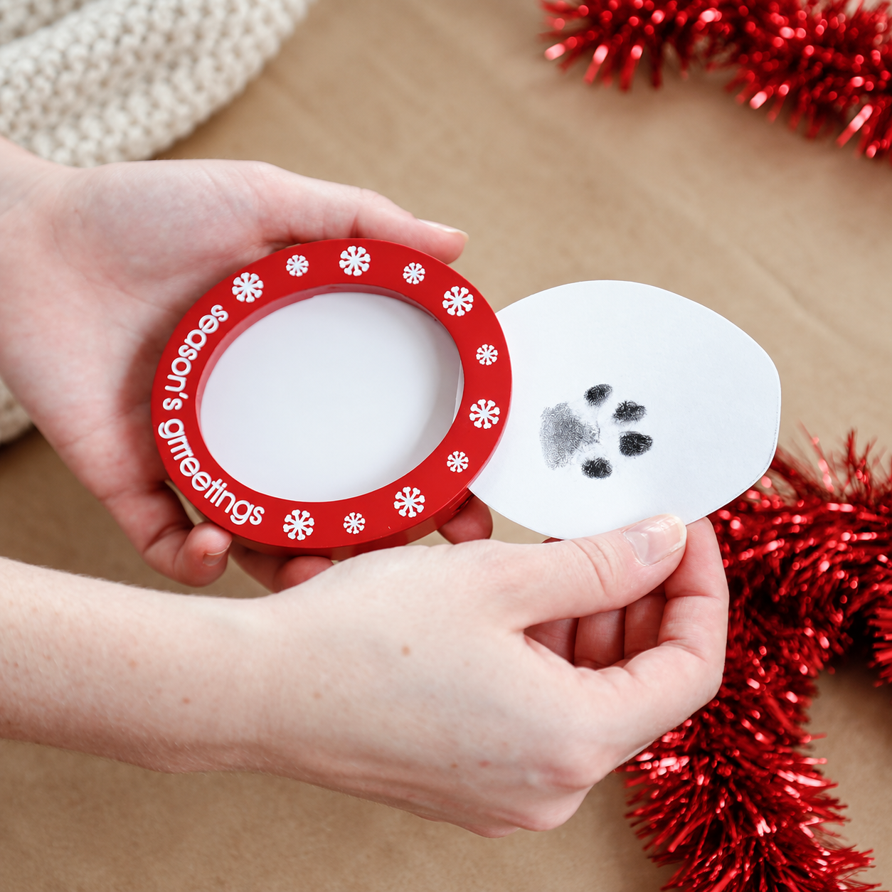 Christmas Double Sided Photo Ornament with Ink Pad Kit