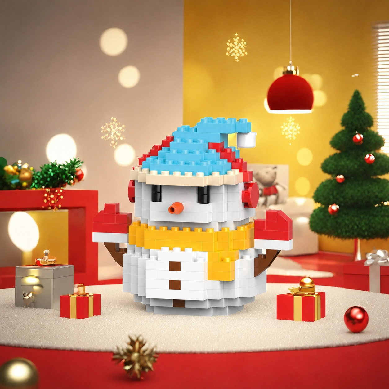 Christmas Building Blocks Set With Snowman Santa Reindeer And Tree