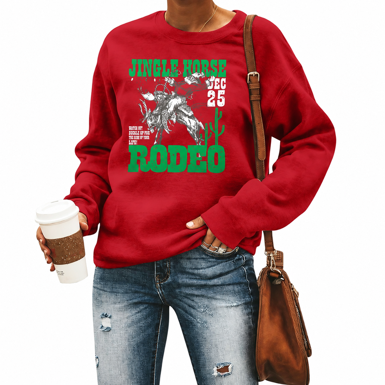 Festive Holiday Graphic Pullover Sweatshirt for Women
