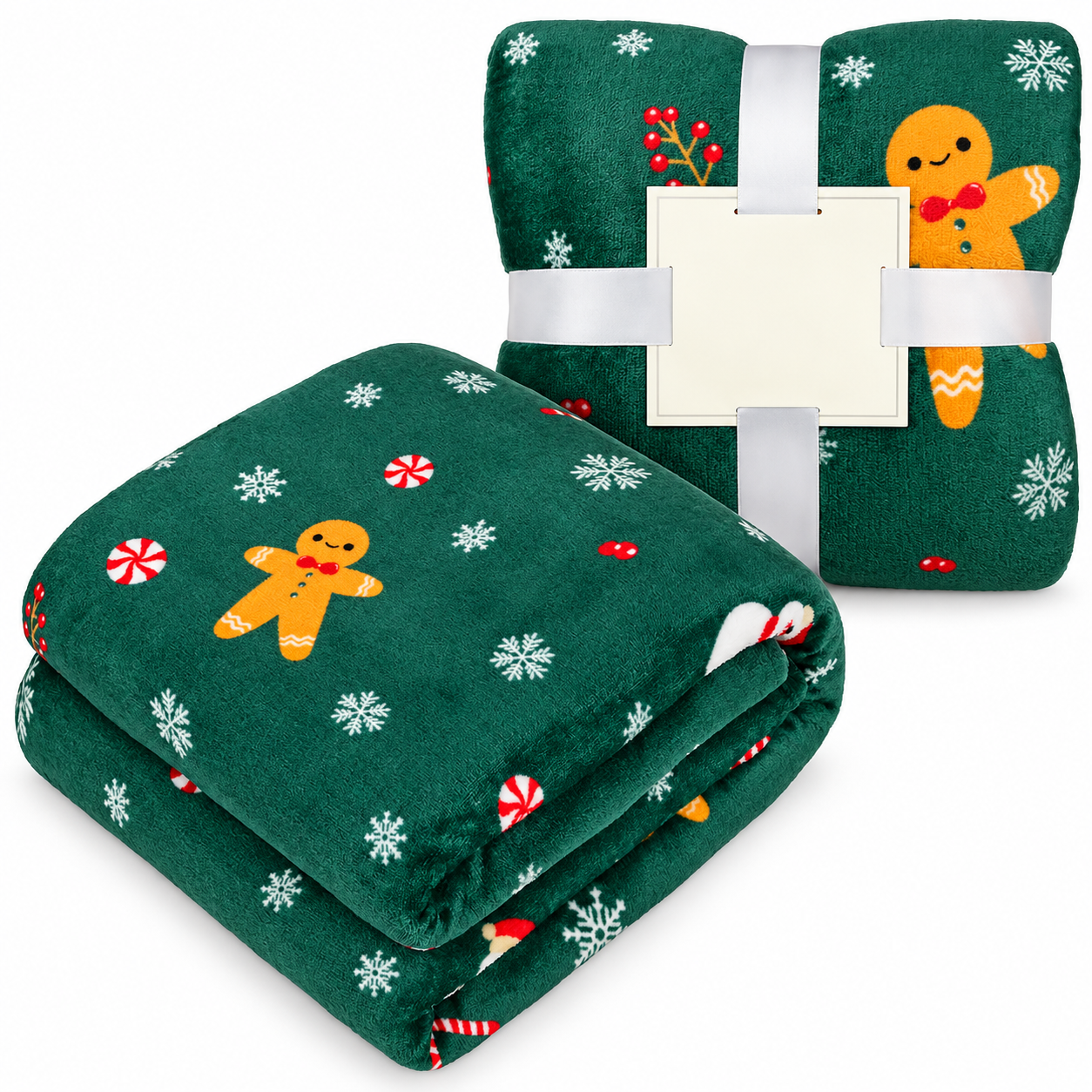 Christmas Gingerbread And Halloween Printed Blanket