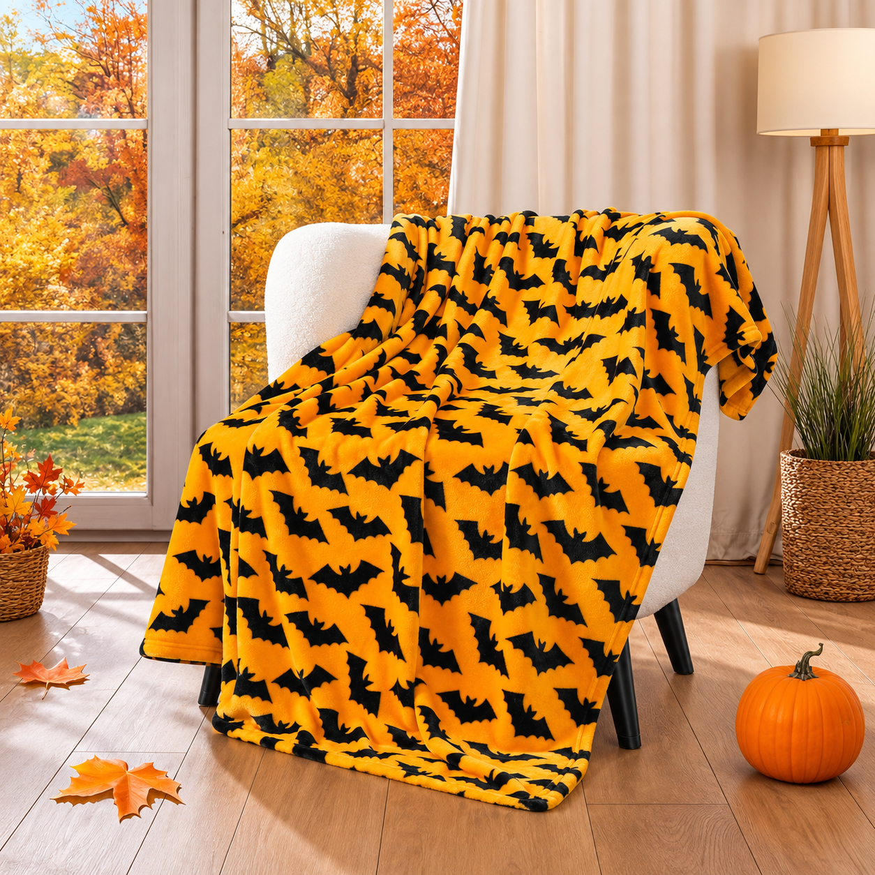 Christmas Gingerbread And Halloween Printed Blanket
