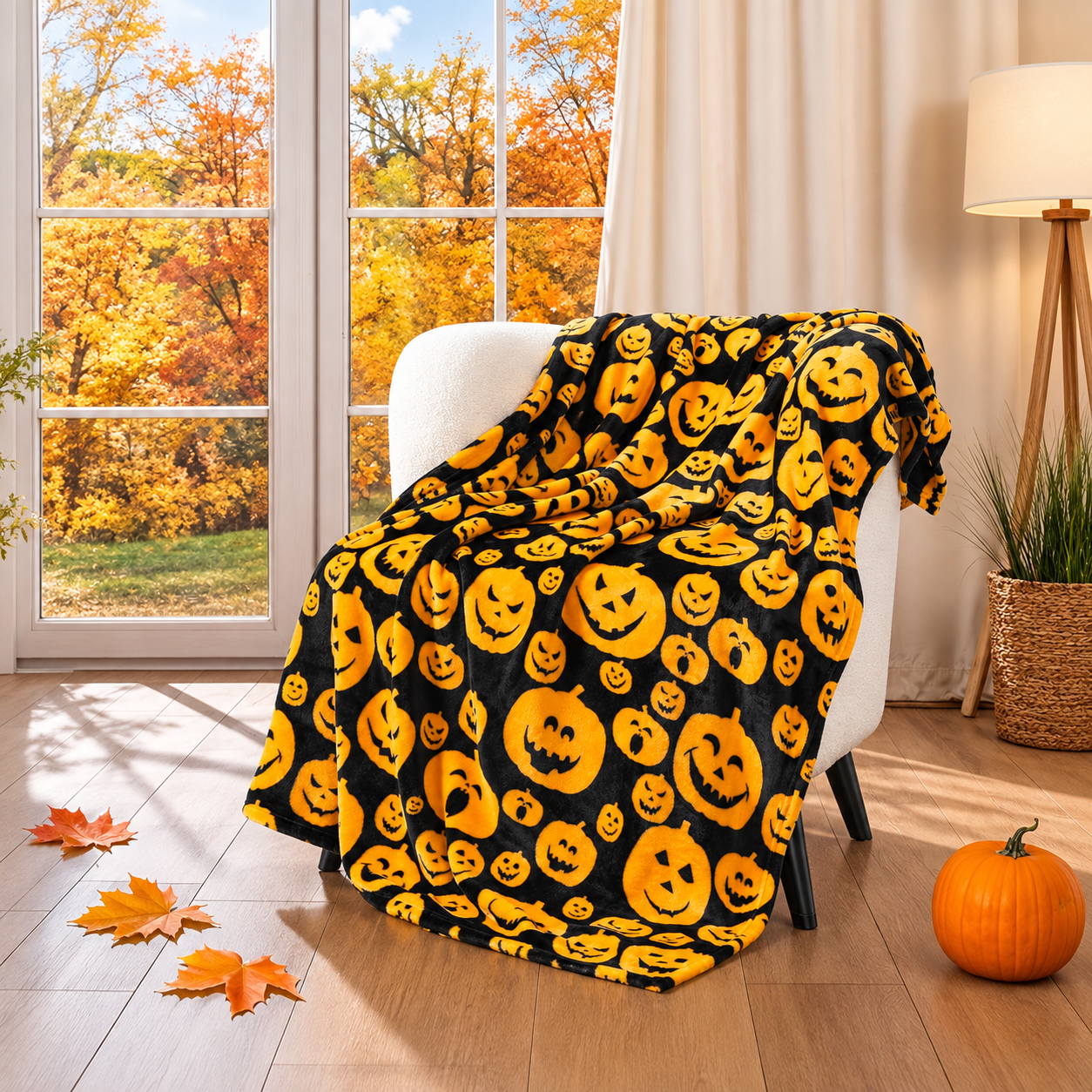 Christmas Gingerbread And Halloween Printed Blanket