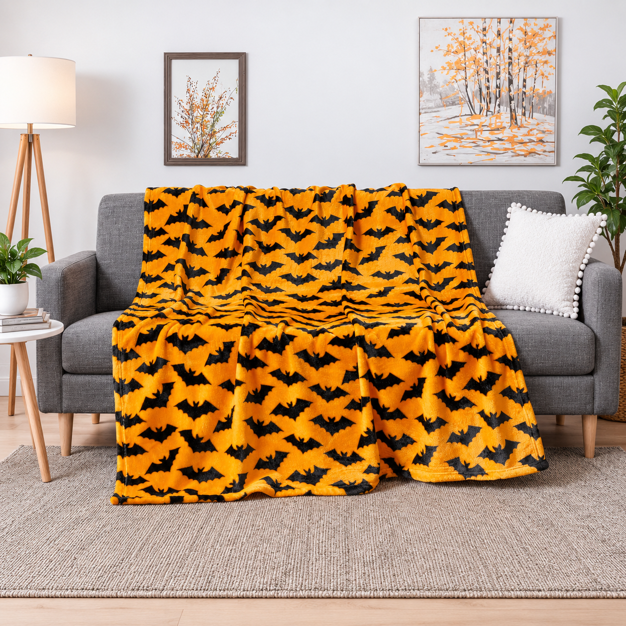 Christmas Gingerbread And Halloween Printed Blanket