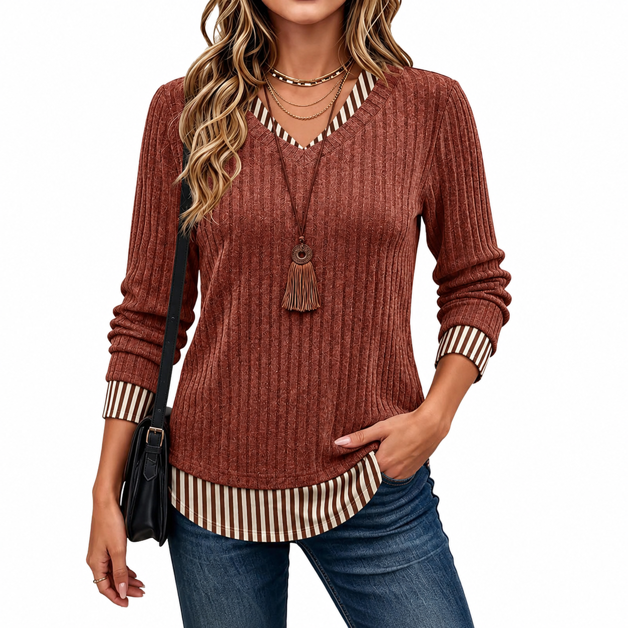 Casual Christmas Tunic Long Sleeve Sweater For Women