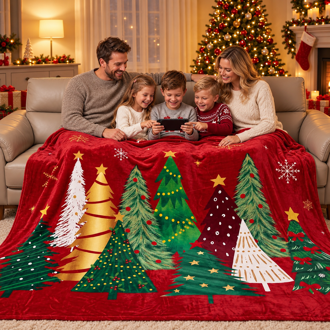 Christmas Printed Blanket For Holiday Decor